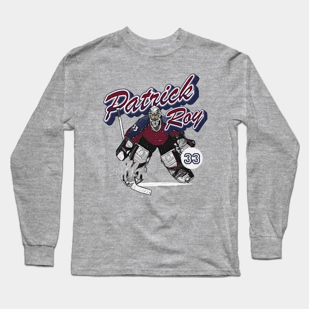 Patrick Roy Colorado Retro Script Long Sleeve T-Shirt by lavonneroberson